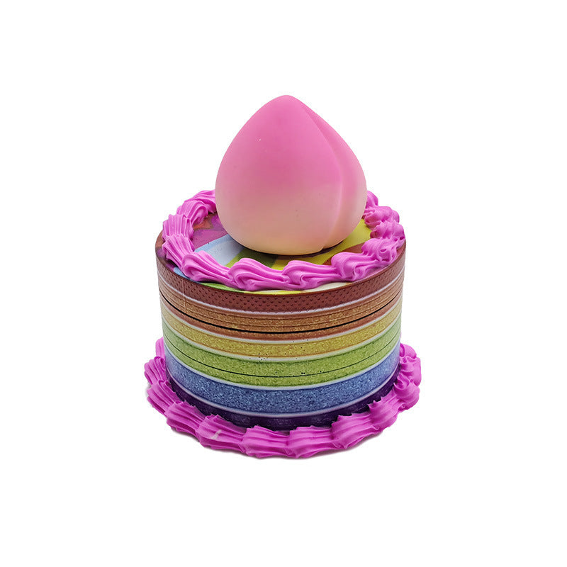 Zinc Alloy Birthday Cake Shape Smoke Eliminator Creative Household Tobacco Spice Grinder