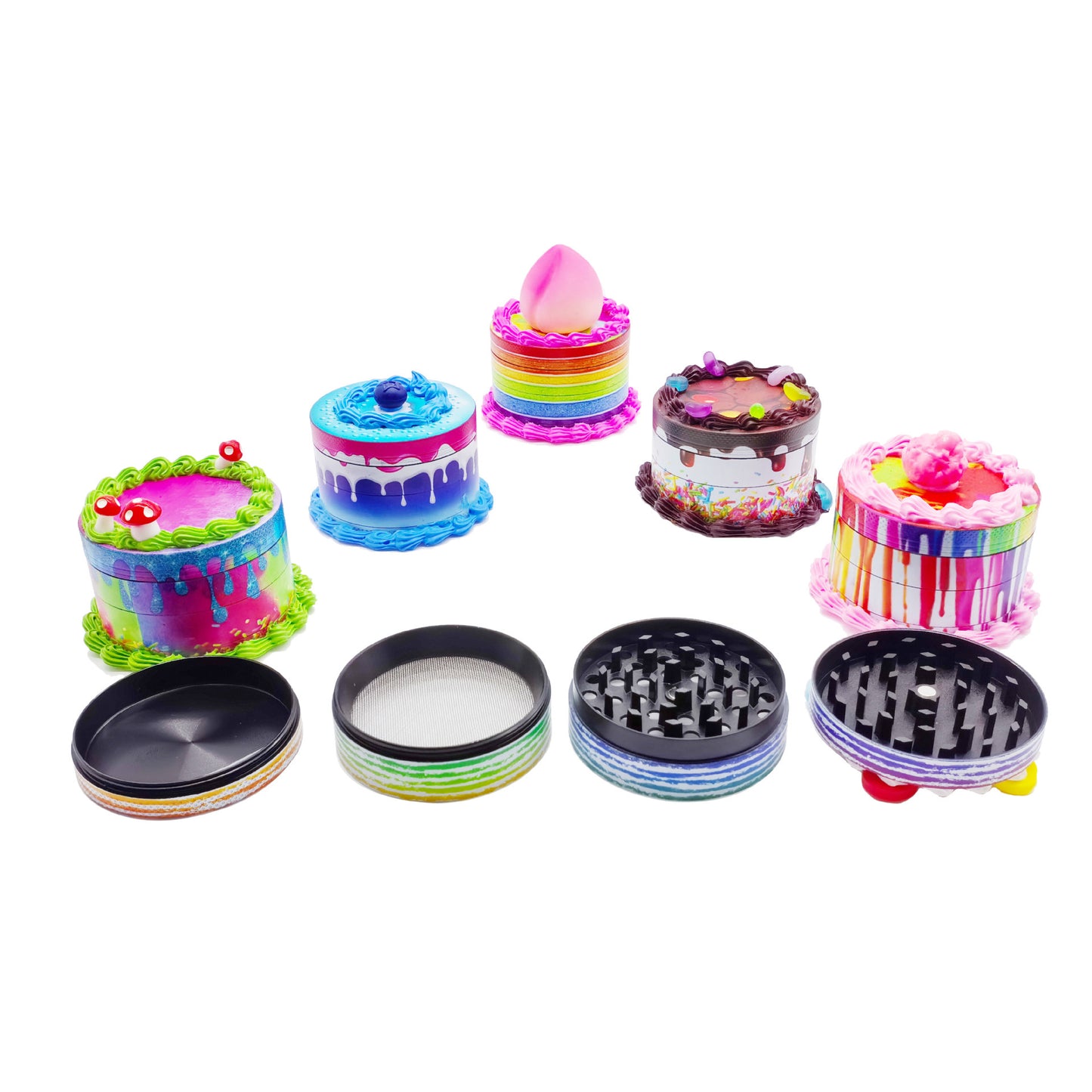 Zinc Alloy Birthday Cake Shape Smoke Eliminator Creative Household Tobacco Spice Grinder