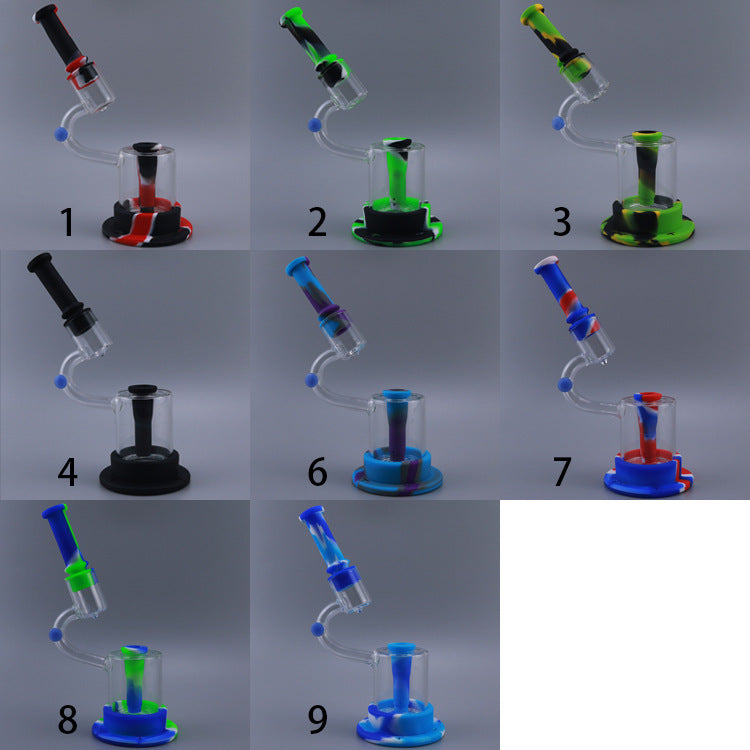 Silicone Tobacco Pipe Glass With LED Light