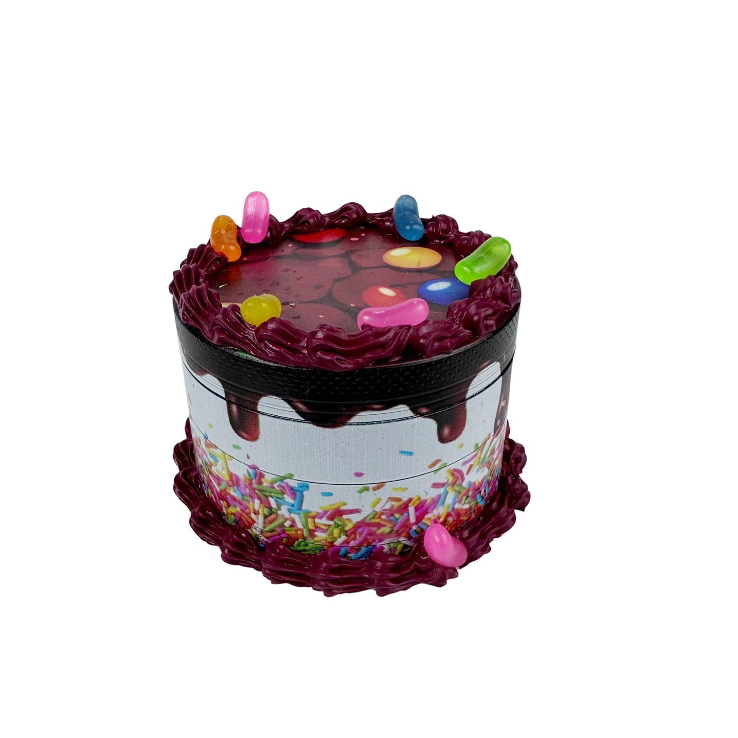 Zinc Alloy Birthday Cake Shape Smoke Eliminator Creative Household Tobacco Spice Grinder
