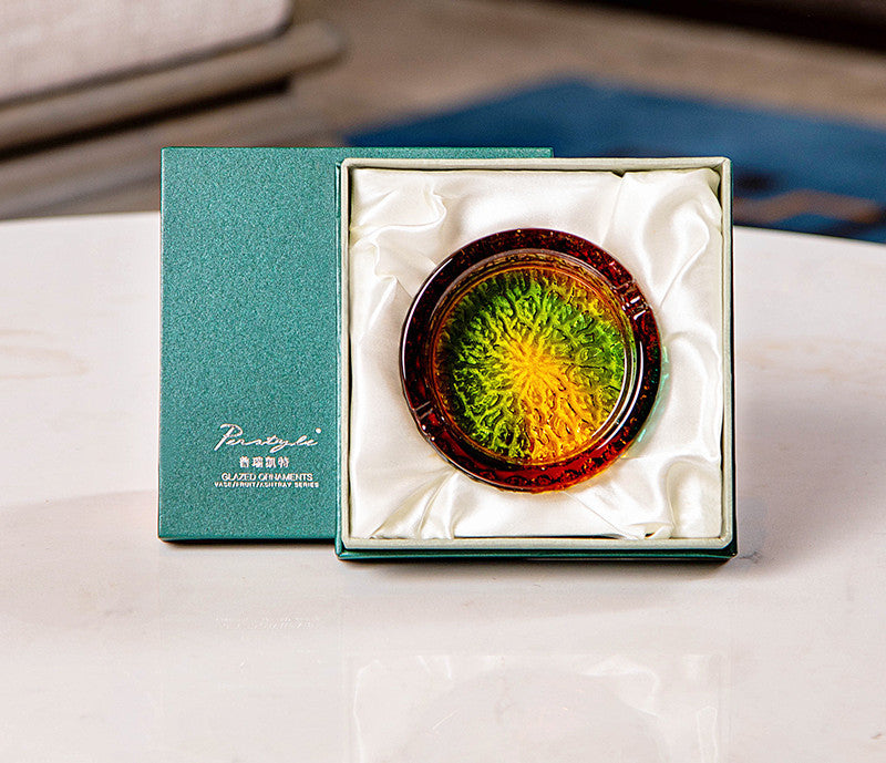 Colorful Glass Ashtray Round Ashtray Ornaments
