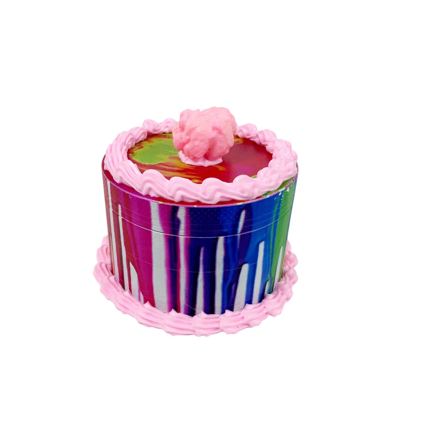 Zinc Alloy Birthday Cake Shape Smoke Eliminator Creative Household Tobacco Spice Grinder
