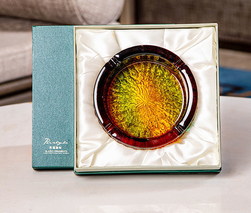 Colorful Glass Ashtray Round Ashtray Ornaments